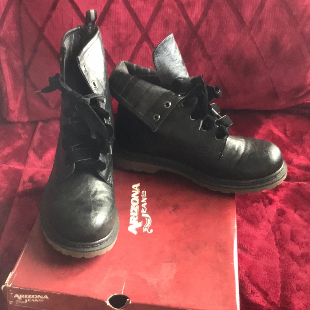 Black combat boots